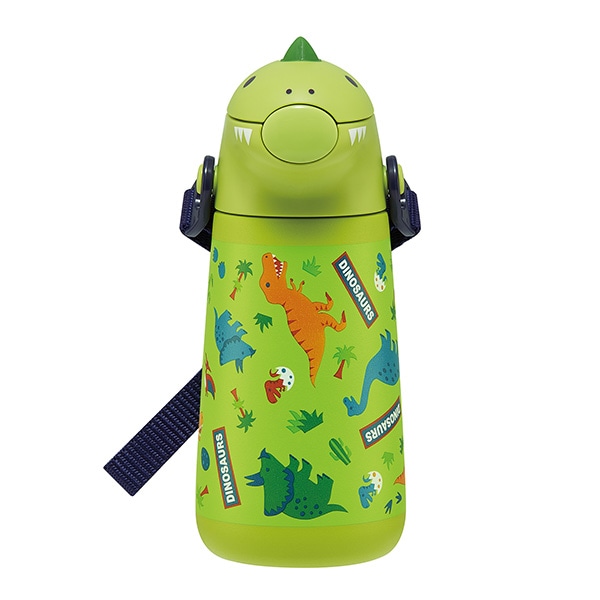 スケーター）ダイカットステンレスストローボトル 370ml（ディノサウルス）