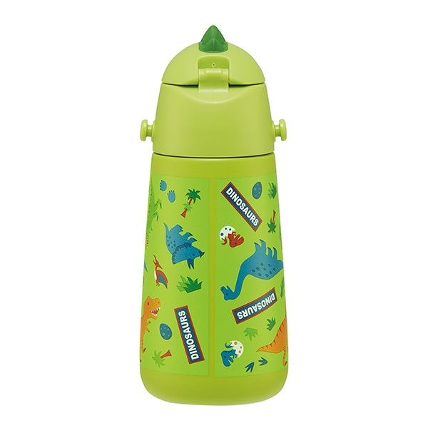 スケーター）ダイカットステンレスストローボトル 370ml（ディノサウルス）