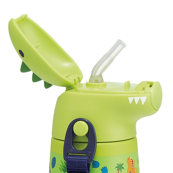 スケーター）ダイカットステンレスストローボトル 370ml（ディノサウルス）
