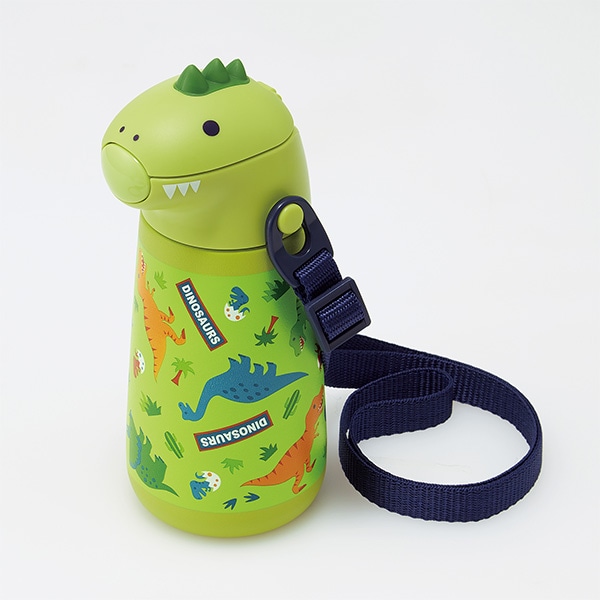 スケーター）ダイカットステンレスストローボトル 370ml（ディノサウルス）