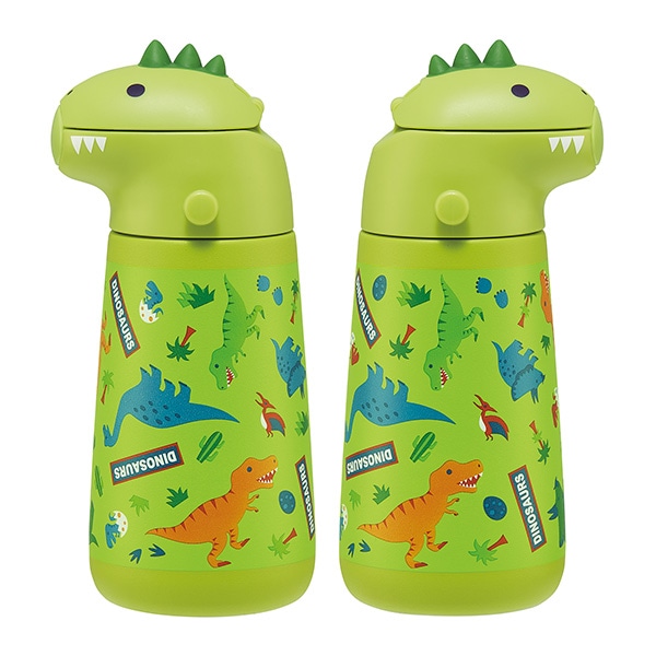 スケーター）ダイカットステンレスストローボトル 370ml（ディノサウルス）