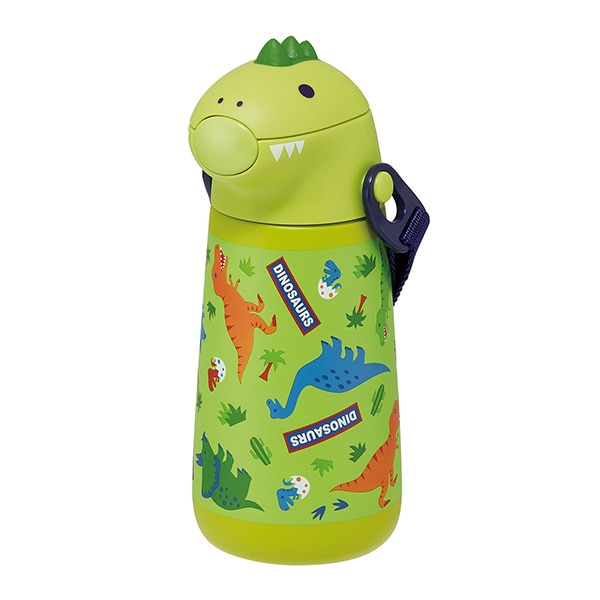 スケーター）ダイカットステンレスストローボトル 370ml（ディノサウルス）