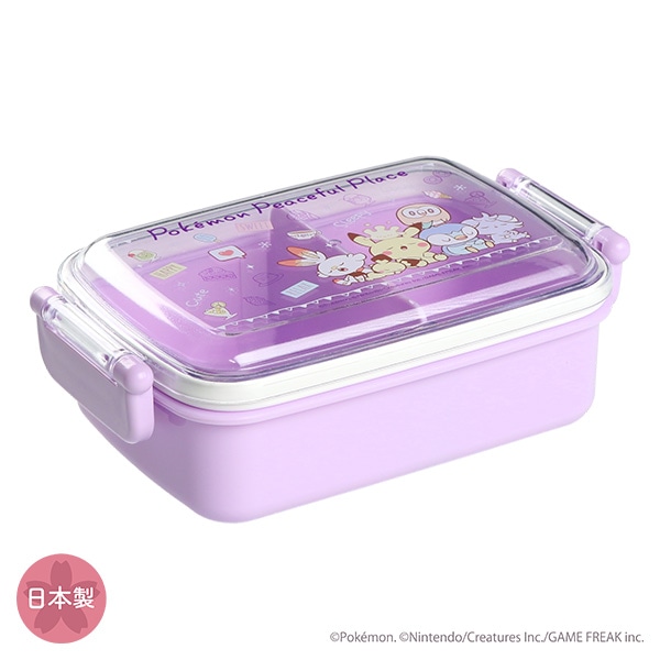 スケーター）抗菌 食洗器対応ふわっとフタタイトランチボックス 角型 450ml（ポケピース）