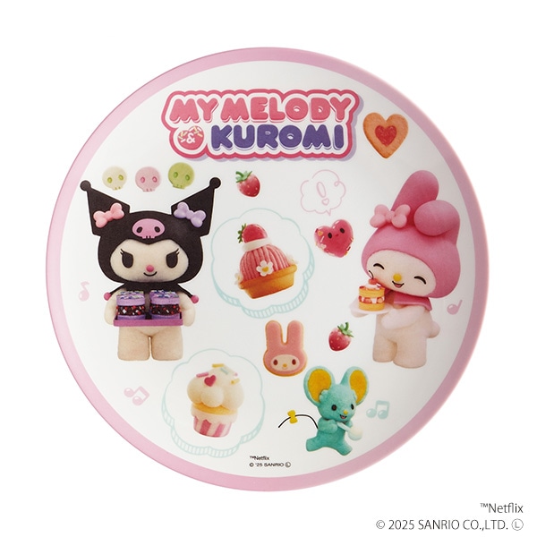 スケーター）薄肉メラミンプレート（My Melody & Kuromi）