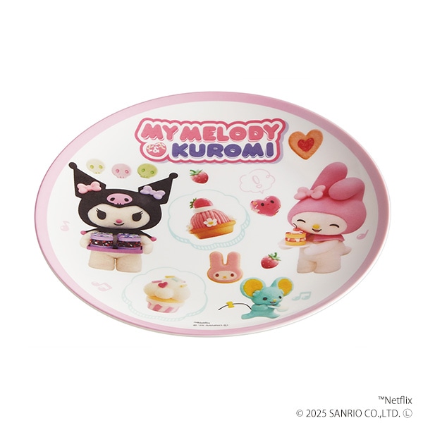 スケーター）薄肉メラミンプレート（My Melody & Kuromi）