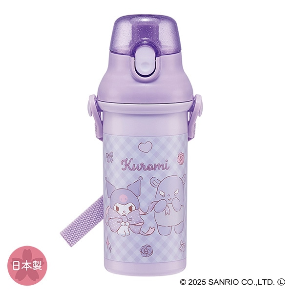 スケーター）直飲みワンタッチプラボトル 480ml（クロミ）