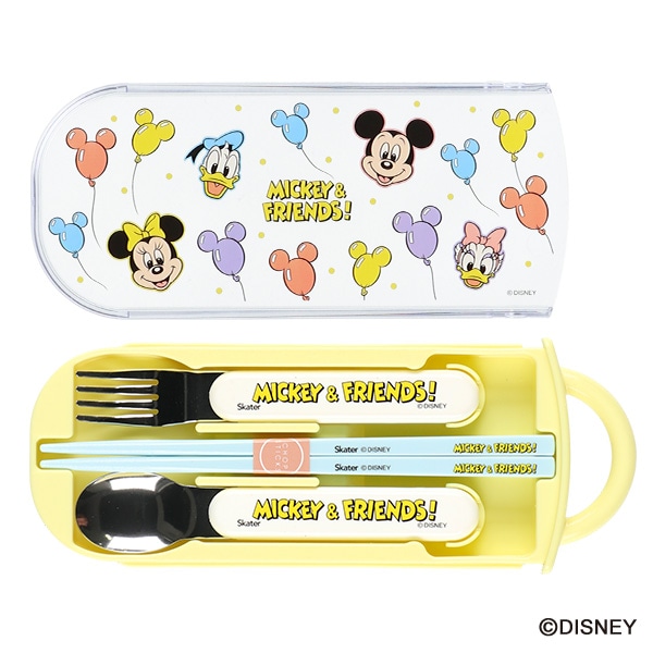スケーター）抗菌 食洗器対応スライド式トリオセット 風船（ミッキー&フレンズ）