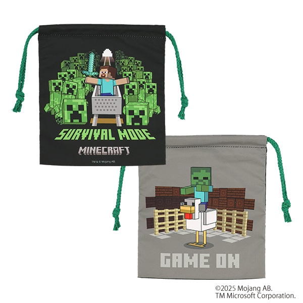 スケーター）3枚組巾着S（マインクラフト）