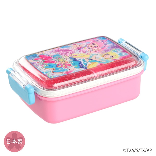 スケーター）抗菌 食洗器対応ふわっとフタタイトランチボックス 角型 450ml（ひみつのアイプリ）