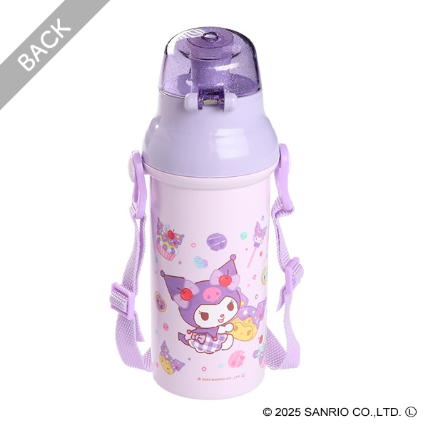 スケーター）食洗機対応 直飲みワンタッチプラボトル Fancy Snacks Sweets 480ml（クロミ）