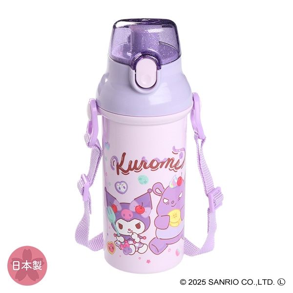 スケーター）食洗機対応 直飲みワンタッチプラボトル Fancy Snacks Sweets 480ml（クロミ）