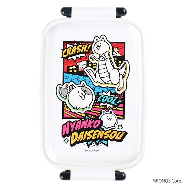 スケーター）ふわっとフタタイトランチボックス 角型 450ml（にゃんこ大戦争）