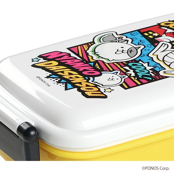 スケーター）ふわっとフタタイトランチボックス 角型 450ml（にゃんこ大戦争）