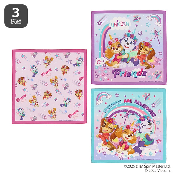 スケーター）3枚組ランチクロス（パウパトロール・ユニコーン）