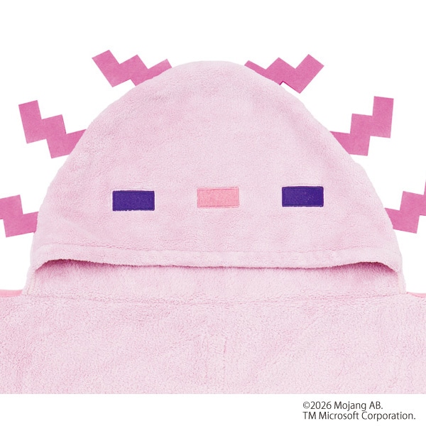 スケーター）吸水速乾フード付きバスポンチョ（マインクラフト/ウーパールーパー）