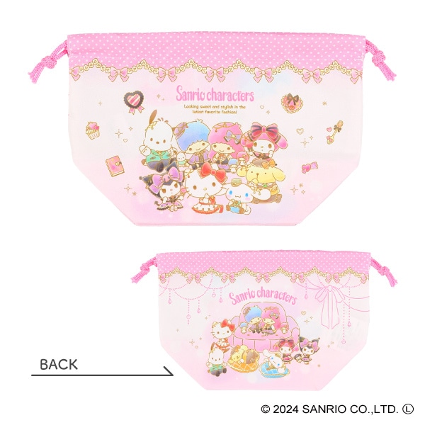 2枚組マチ付き巾着（サンリオキャラクターズ）
