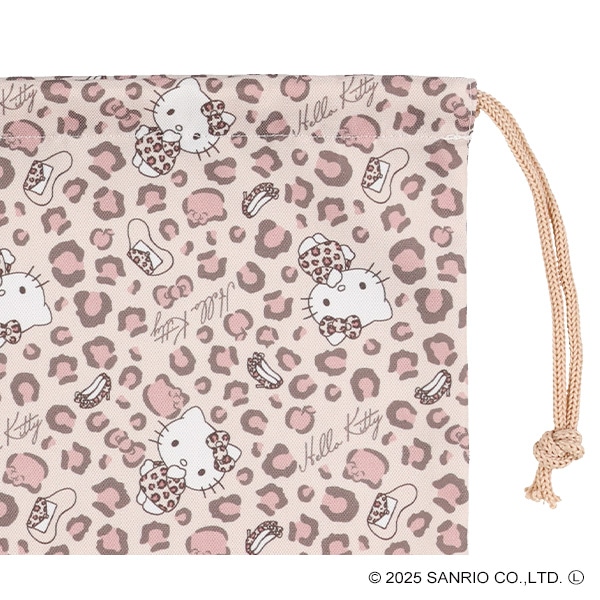 巾着M（ハローキティ・ヒョウ柄）