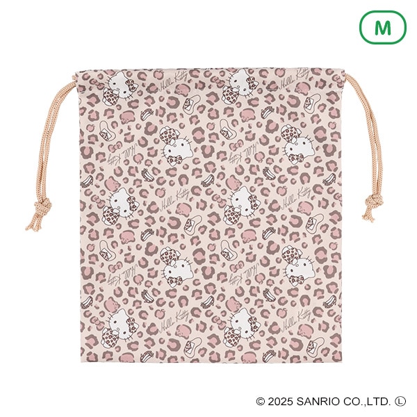巾着M（ハローキティ・ヒョウ柄）