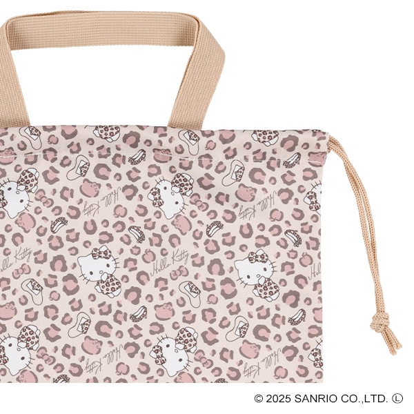 巾着L（ハローキティ・ヒョウ柄）