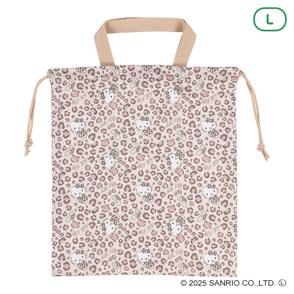 巾着L（ハローキティ・ヒョウ柄）