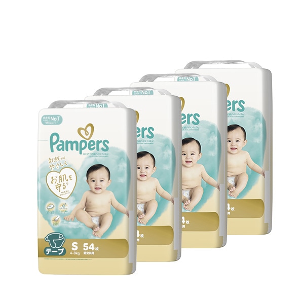 Pampers）パンパース 肌へのいちばん テープS（4～8kg）216枚（54枚×4