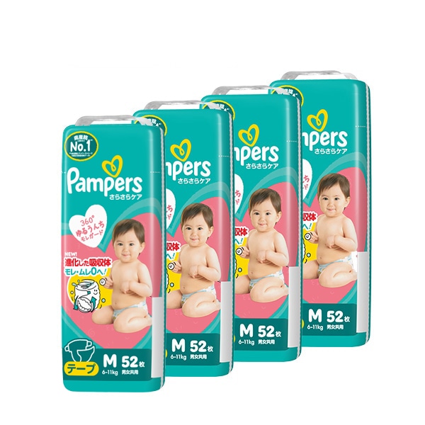Pampers）パンパース さらさらケア テープM（6～11kg）208枚（52枚×4
