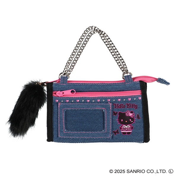 デニムマルチポーチ ギャル3 ブラック（ハローキティ）