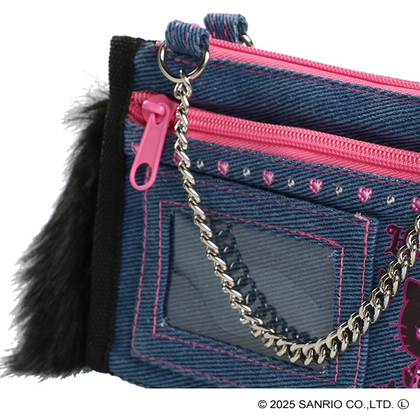 デニムマルチポーチ ギャル3 ブラック（ハローキティ）