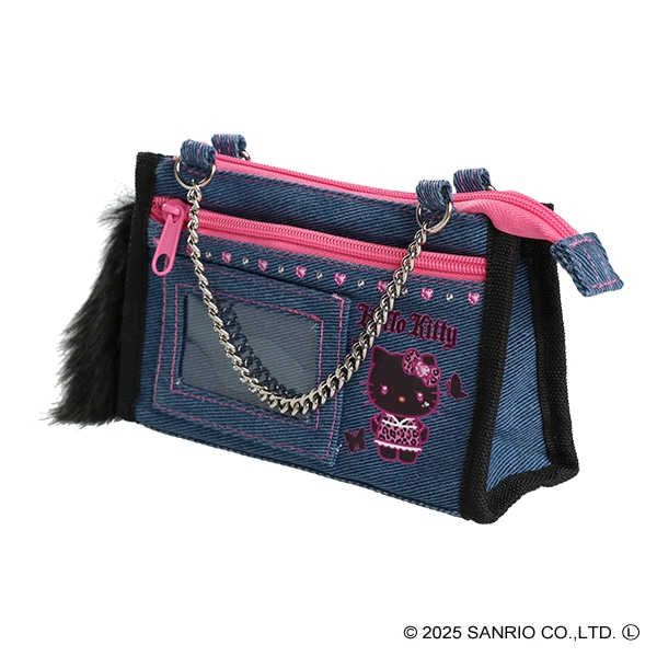 デニムマルチポーチ ギャル3 ブラック（ハローキティ）