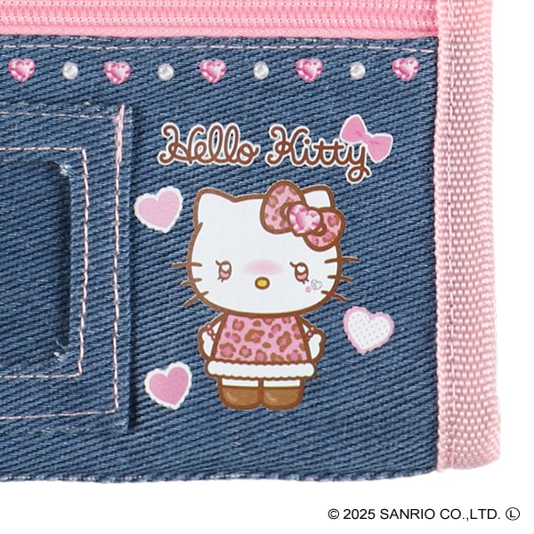デニムマルチポーチ ギャル3 ホワイト（ハローキティ）
