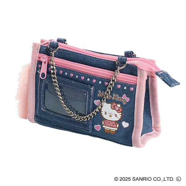 デニムマルチポーチ ギャル3 ホワイト（ハローキティ）