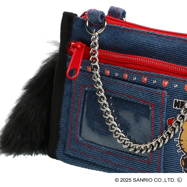 デニムマルチポーチ ギャル3 ブラウン（ハローキティ）