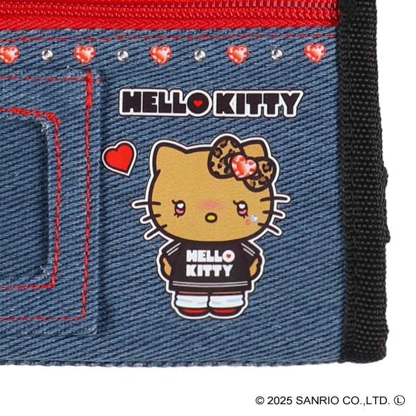 デニムマルチポーチ ギャル3 ブラウン（ハローキティ）