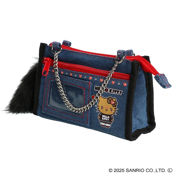 デニムマルチポーチ ギャル3 ブラウン（ハローキティ）