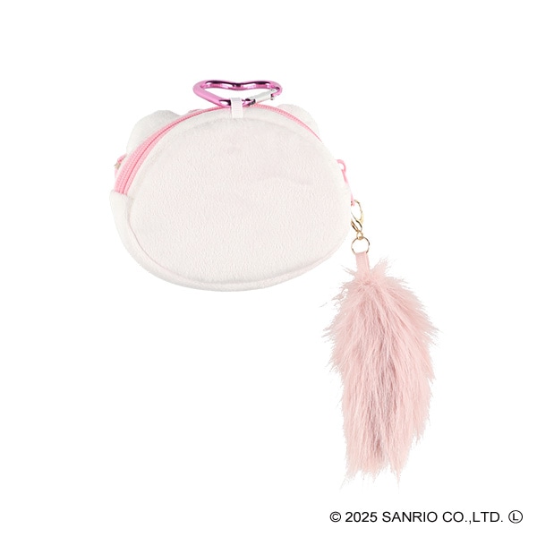 カラビナ付きミニフェイスポーチ ギャル3 ホワイト（ハローキティ）