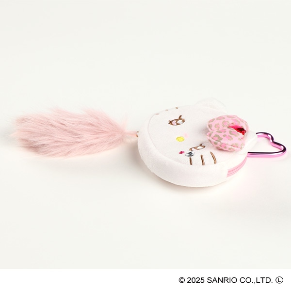 カラビナ付きミニフェイスポーチ ギャル3 ホワイト（ハローキティ）