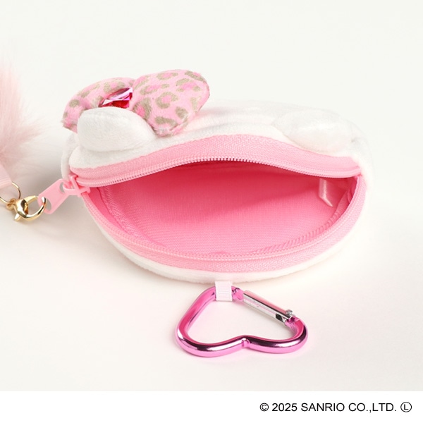 カラビナ付きミニフェイスポーチ ギャル3 ホワイト（ハローキティ）