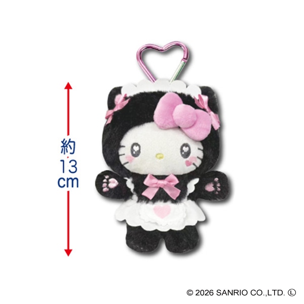 マスコットポーチ ねこねこメイド BK（ハローキティ）