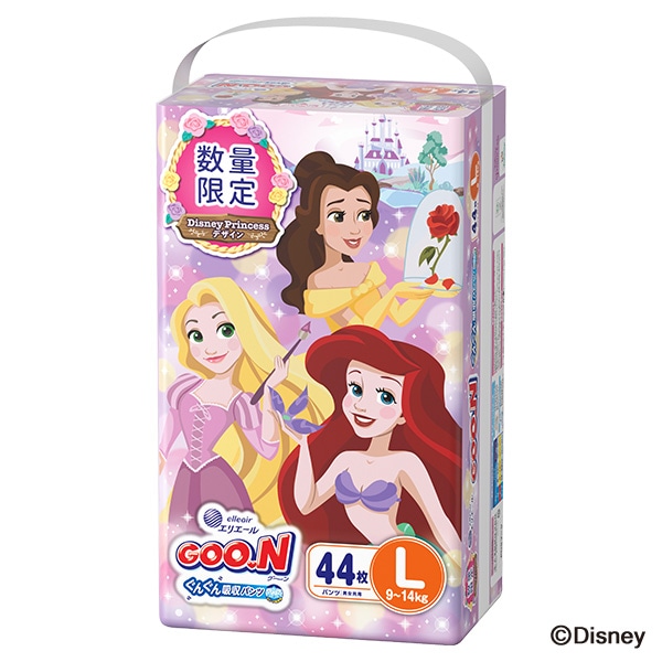 ☆☆GOON）グーン ぐんぐん吸収パンツ L（9～14kg）132枚（44枚×3パック）（ディズニープリンセス）