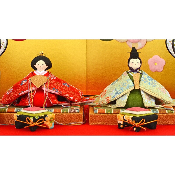 ひな人形 雛平飾り 親王飾り京雛 桃の節句 花屏風付