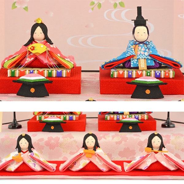 ひな人形 雛段飾り 五人飾り京雛 桃の節句 ほほえみ桜雛