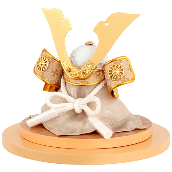 五月人形 コンパクト 兜ケース飾り 兜飾り 大鍬兜 木製円柱ケース アクリルケース