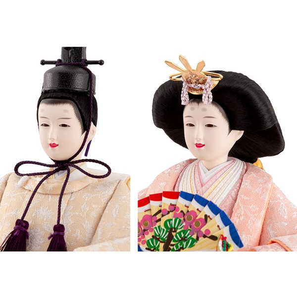 雛人形 コンパクト ひな人形 雛 ケース飾り 親王飾り フラワーリース アクリルケース モカ