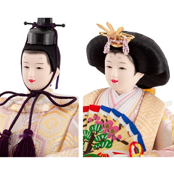 雛人形 コンパクト ひな人形 雛 ケース飾り 親王飾り フラワーリース アクリルケース アイボリー