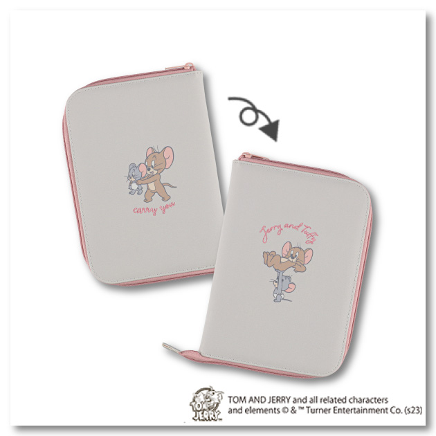 母子手帳ケース(トムとジェリー・グレー)